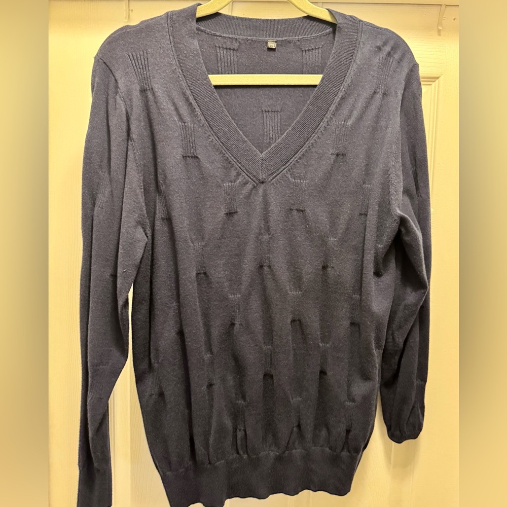 Elegant Royal Blue V-Neck Sweater for Women